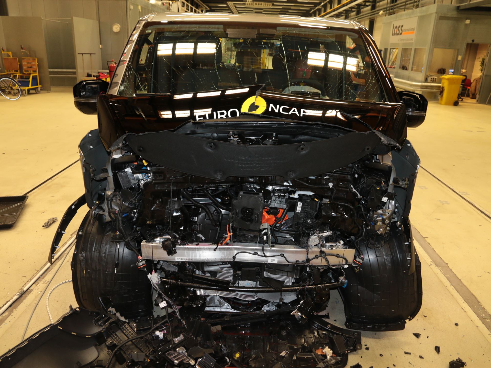 Kia PV5 Passenger Full Width Rigid Barrier test 2025 after crash