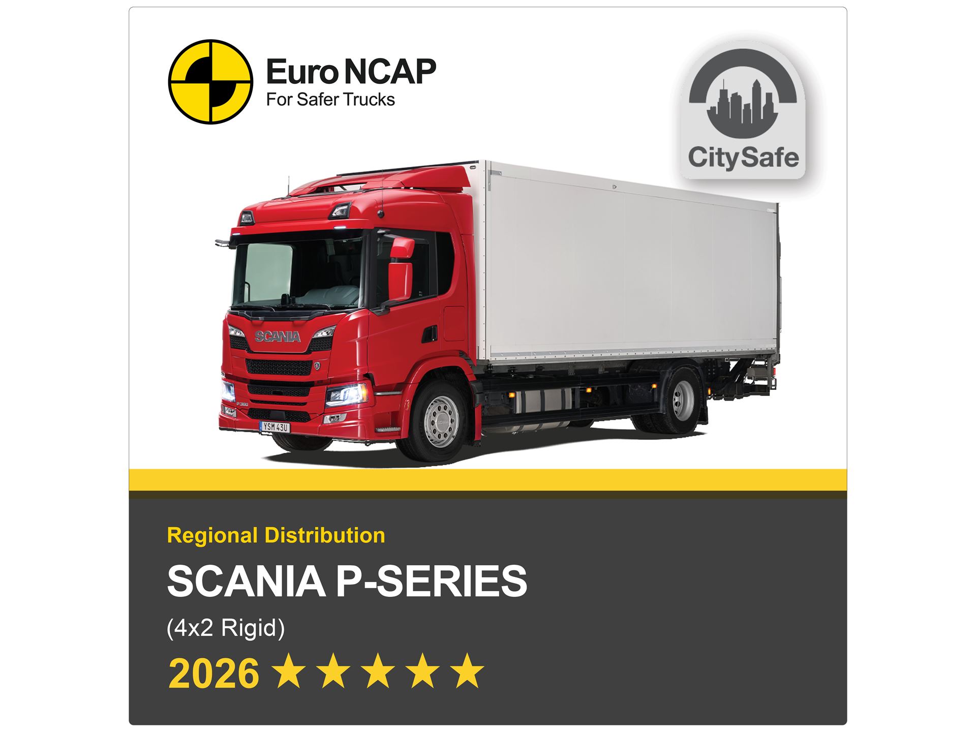 Scania P series Euro NCAP Truck Safety Results 2026