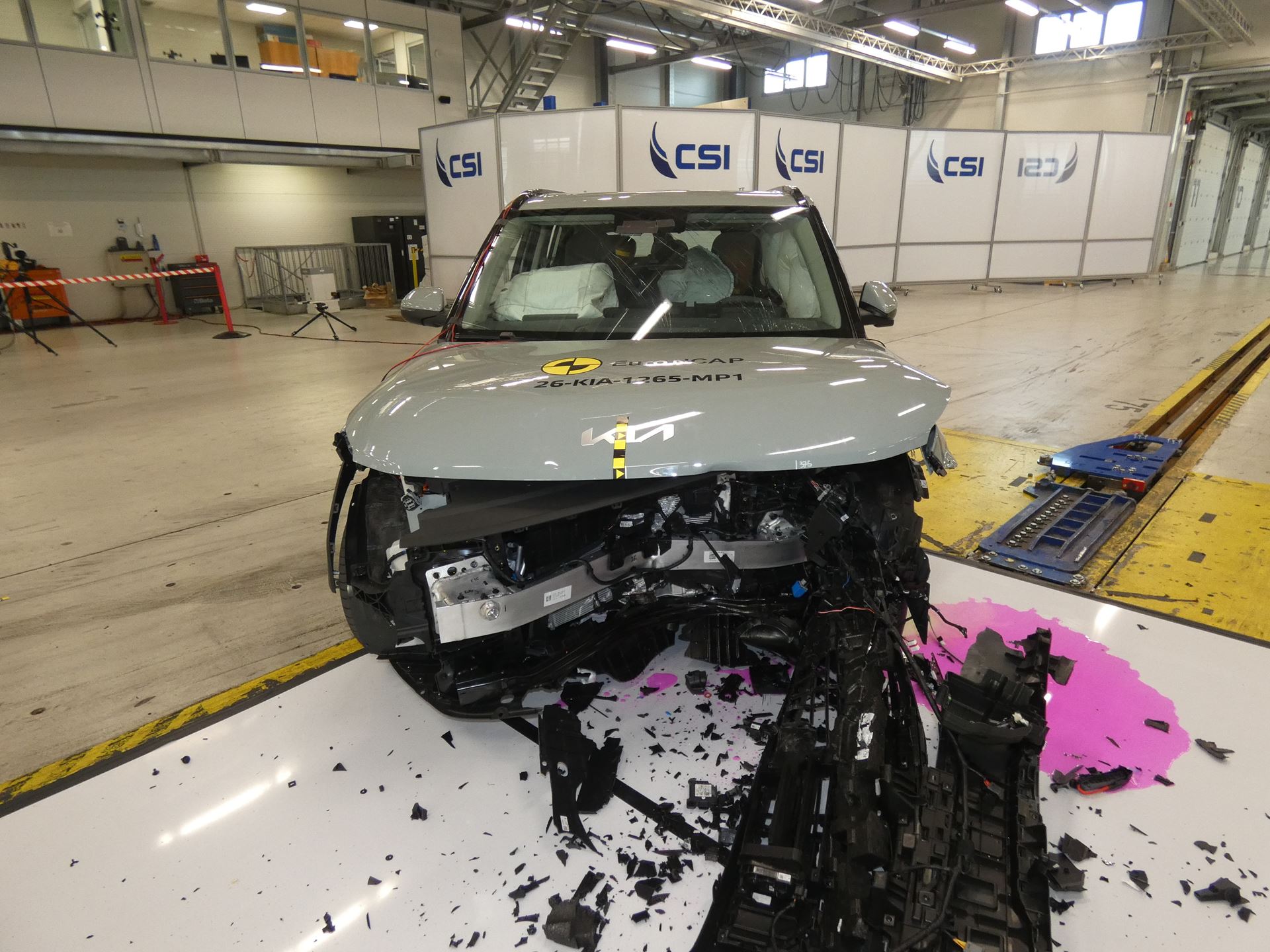 Kia EV2 MPDB test 2026 after crash
