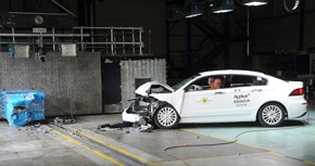 Qoros 3 Sedan - Frontal crash test 2013 - after crash