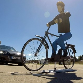 Cyclist target in AEB cyclist test