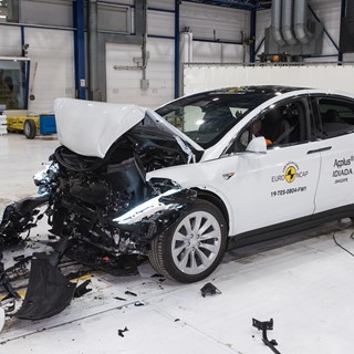 Tesla Model X - Frontal Full Width test 2019 - after crash