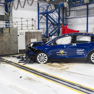 Tesla Model X - Frontal Offset Impact test 2019 - after crash
