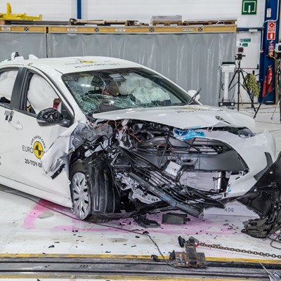 Toyota Yaris - Mobile Progressive Deformable Barrier test 2020 - after crash