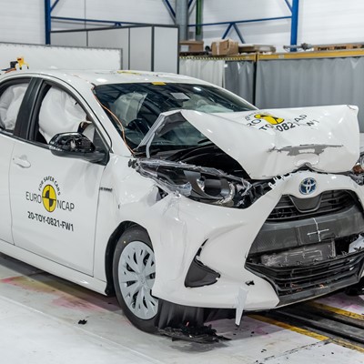 Toyota Yaris - Full Width Rigid Barrier test 2020 - after crash