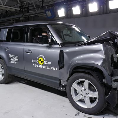 Land Rover Defender - Full Width Rigid Barrier test 2020 - after crash