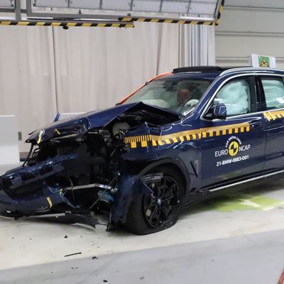 BMW iX3 - Frontal Offset Impact test 2017 - after crash