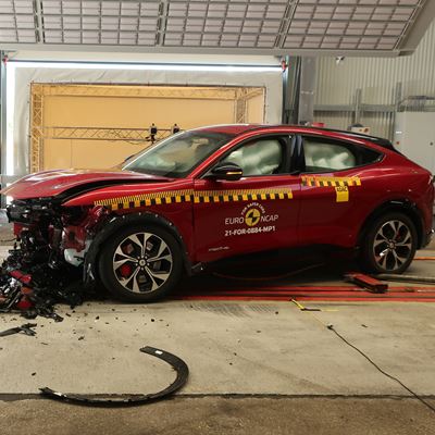 Ford Mustang Mach-E - Mobile Progressive Deformable Barrier test 2021 - after crash