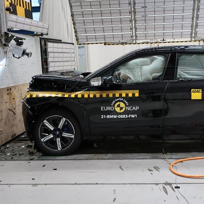BMW iX - Full Width Rigid Barrier test 2021 - after crash