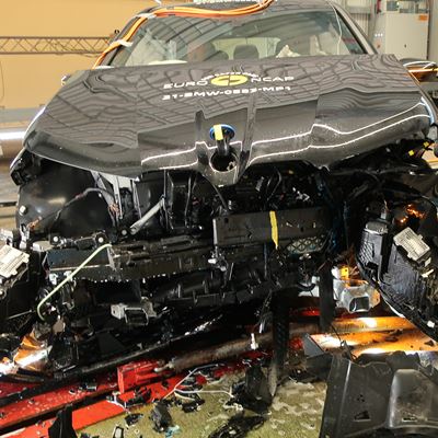 BMW iX - Mobile Progressive Deformable Barrier test 2021 - after crash