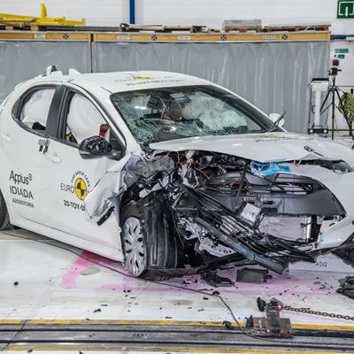 Toyota Yaris - Mobile Progressive Deformable Barrier test 2020 - after crash