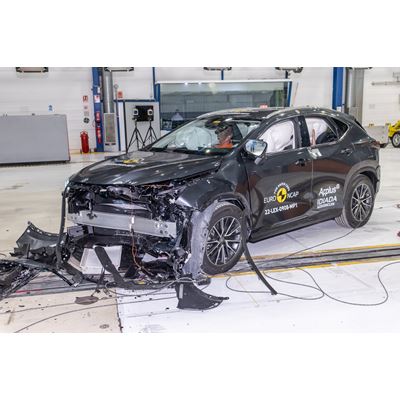 Lexus NX - Mobile Progressive Deformable Barrier test 2022 - after crash