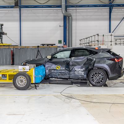 Lexus NX - Side Mobile Barrier test 2022 - after crash