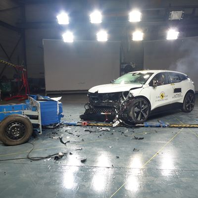 Renault Megane E-Tech - Mobile Progressive Deformable Barrier test 2022 - after crash