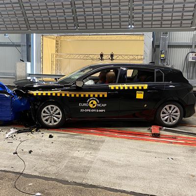 Opel/Vauxhall Astra - Mobile Progressive Deformable Barrier test 2022 - after crash