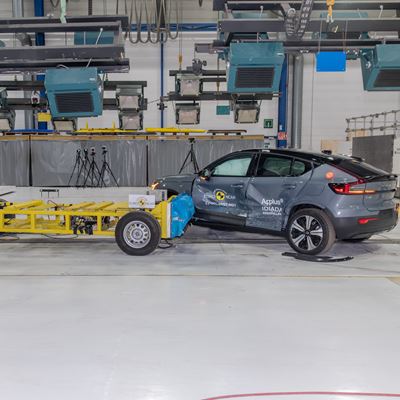 Volvo C40 Recharge - Side Mobile Barrier test 2022 - after crash