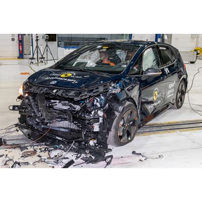 Cupra Born - Mobile Progressive Deformable Barrier test 2022 - after crash