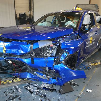 Honda Civic - Mobile Progressive Deformable Barrier test 2022 - after crash