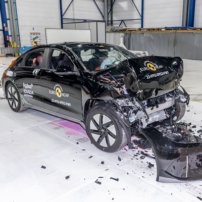 Hyundai IONIQ 6 - Full Width Rigid Barrier test 2022 - after crash