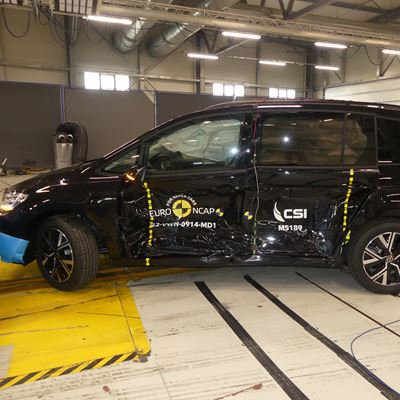 VW Touran - Side Mobile Barrier test 2022 - after crash