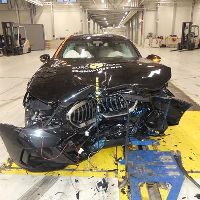 BMW 5 Series - Mobile Progressive Deformable Barrier test 2023 - after crash