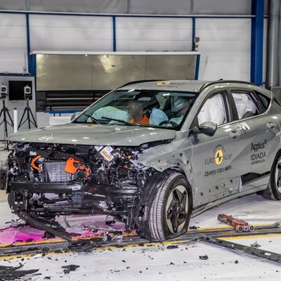 Hyundai KONA - Mobile Progressive Deformable Barrier test 2023 - after crash