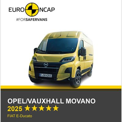 Opel Vauxhall Movano Euro NCAP Commercial Van Safety Results 2025