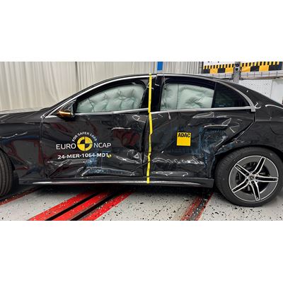 Mercedes-Benz E-Class - Side Mobile Barrier test 2024 - after crash