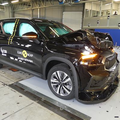 Škoda Kodiaq - Full Width Rigid Barrier test 2024 - after crash