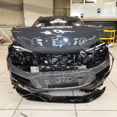 Audi Q6 e-tron - Full Width Rigid Barrier test 2024 - after crash