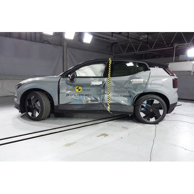 Volvo EX30 Side Mobile Barrier test 2024 after crash