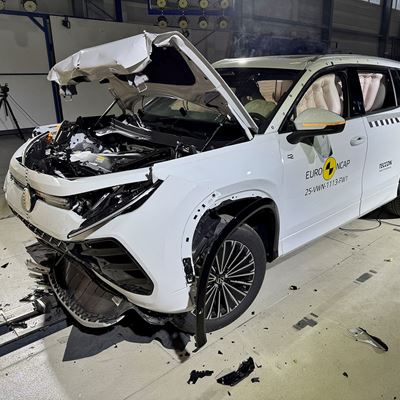 VW Tayron Full Width Rigid Barrier test 2025 after crash