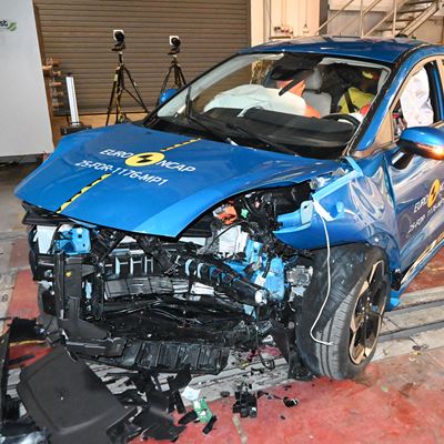 Ford Puma Mobile Progressive Deformable Barrier test 2022 after crash