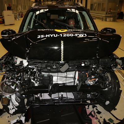 Hyundai INSTER Full Width Rigid Barrier test 2025 after crash