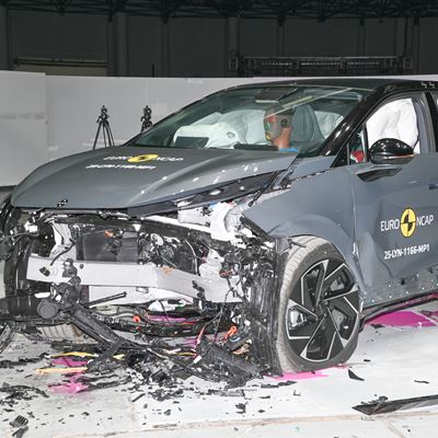Lynk Co 02 Mobile Progressive Deformable Barrier test 2025 after crash