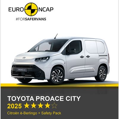 Toyota PROACE CITY Euro NCAP Commercial Van Safety Results 2025