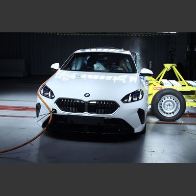 BMW 1 Series Side Mobile Barrier test 2025