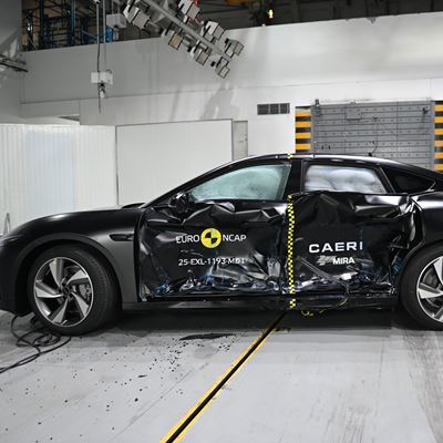 EXLANTIX ES Side Mobile Barrier test 2025 after crash