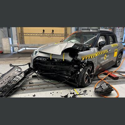 MINI Aceman Mobile Progressive Deformable Barrier test 2025 after crash