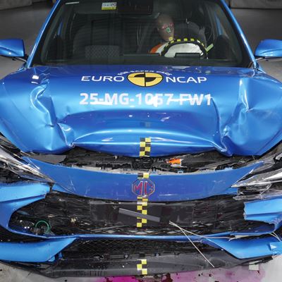 MG 3 Full Width Rigid Barrier test 2025 after crash