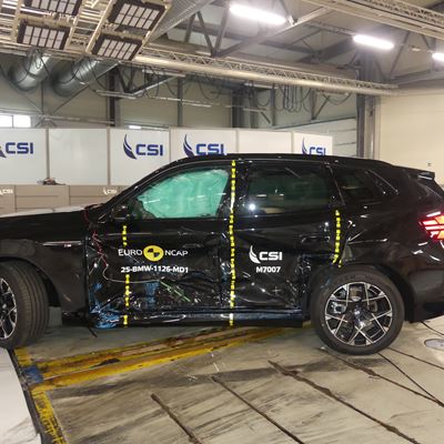 BMW X3 Side Mobile Barrier test 2025 after crash
