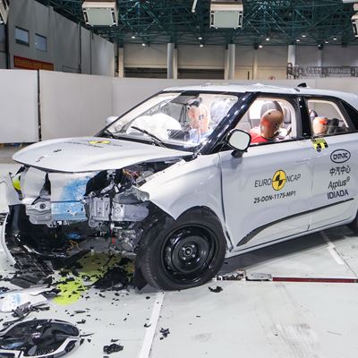 Dongfeng BOX Mobile Progressive Deformable Barrier test 2025 after crash