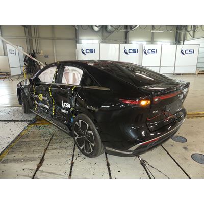 MAZDA 6e Side Mobile Barrier test 2025 after crash