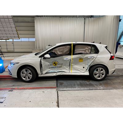 VW Golf Side Mobile Barrier test 2022 after crash