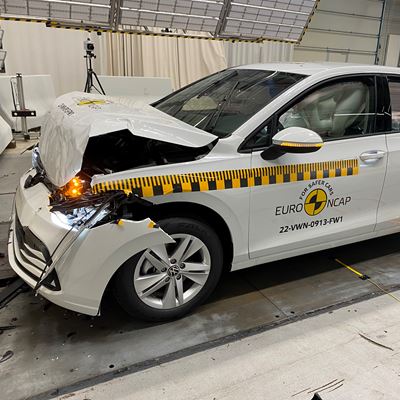 VW Golf Full Width Rigid Barrier test 2022 after crash