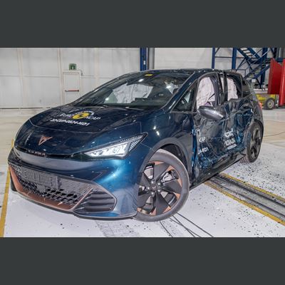 Cupra BORN Side Mobile Barrier test 2022 after crash