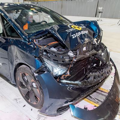 Cupra BORN Full Width Rigid Barrier test 2022 after crash