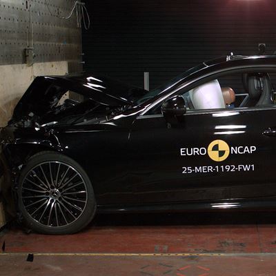 Mercedes Benz CLE Coup Full Width Rigid Barrier test 2025