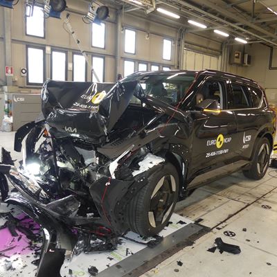 Kia EV5 Full Width Rigid Barrier test 2025 after crash