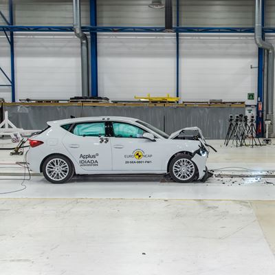 SEAT Leon Full Width Rigid Barrier test 2020 after crash